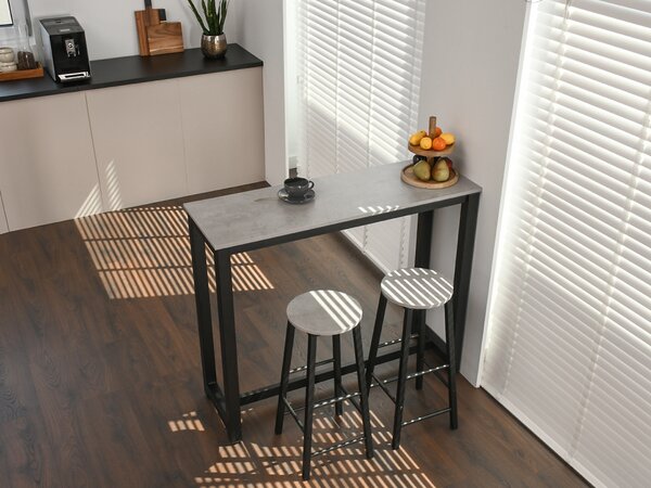 Set masă scaune pentru sufragerie Remma (beton + negru) (pentru 2 persoane). Promo -18%. 1111872