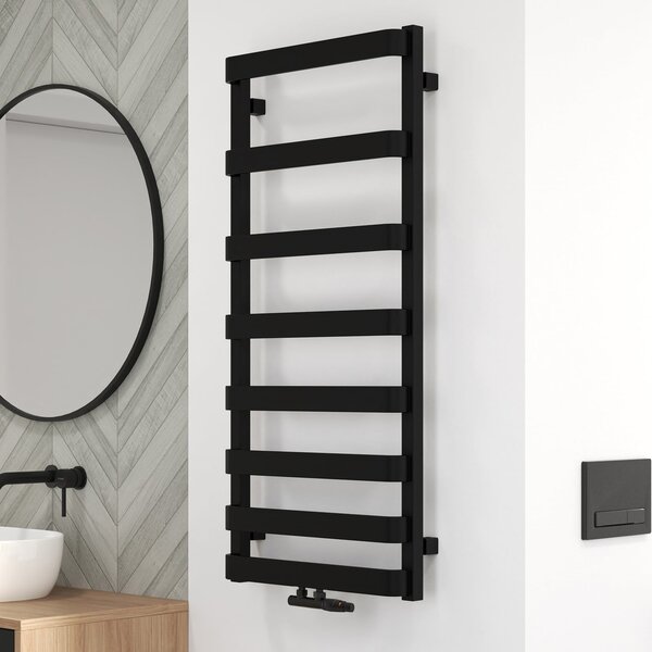 Oltens Varme calorifer de baie scară 108.5x50 cm negru mat 55001300