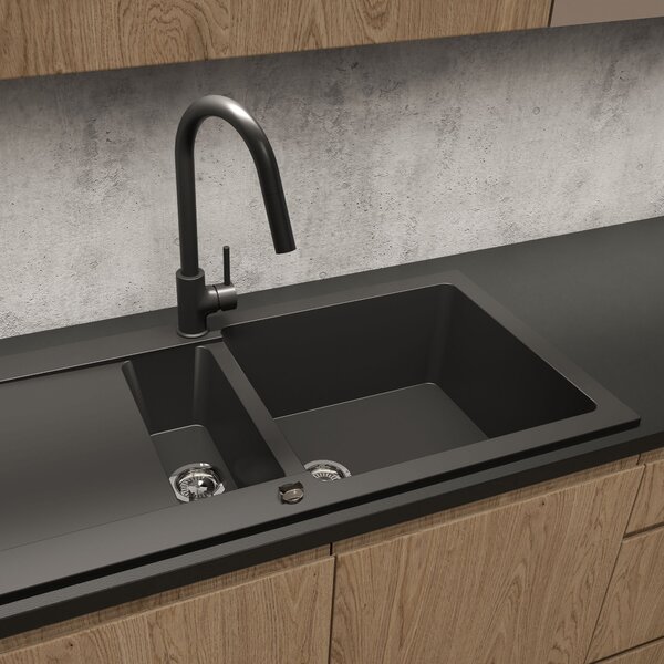 Oltens Gravan chiuvetă din granit 100x50 cm negru 72300300