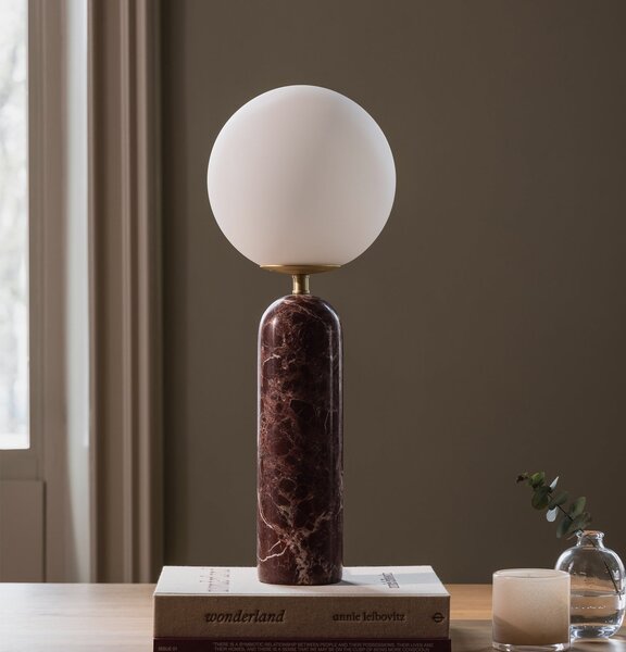 Globen Lighting Lampa de masă Torrano, roșie, înălțime 53 cm, marmură, Roșu, Camera de zi / sufragerie, Marmură, Scandinavă