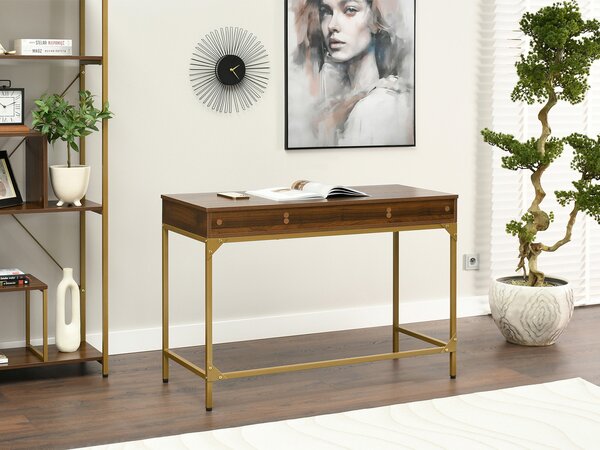 Masă PC Kaplan (nuc + auriu). Promo -17%. 1109771