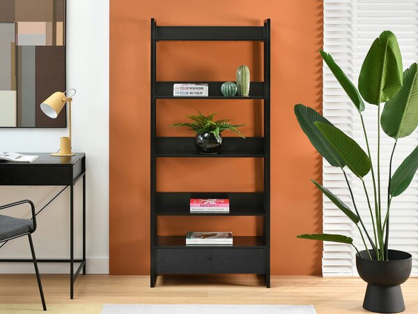 Raft Luca (lemn negru + negru). Promo -15%. 1111371