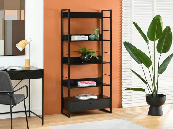 Raft Luca (lemn negru + negru). Promo -15%. 1111371