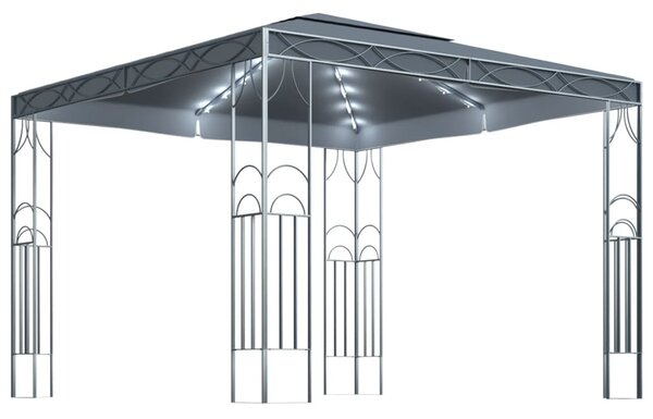Pavilion cu șir de lumini LED, antracit, 300x300cm