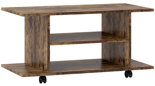 HOMCOM Comodă pentru TV cu Roți, 80×40×40 cm, Negru | Aosom Romania