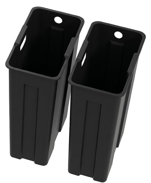 HOMCOM Coș de Gunoi cu 2 Compartimente de 20L cu Pedală, Coș de Gunoi cu 2 Capace Silențioase, 45,8x36x51,6 cm, Argintiu | Aosom Romania