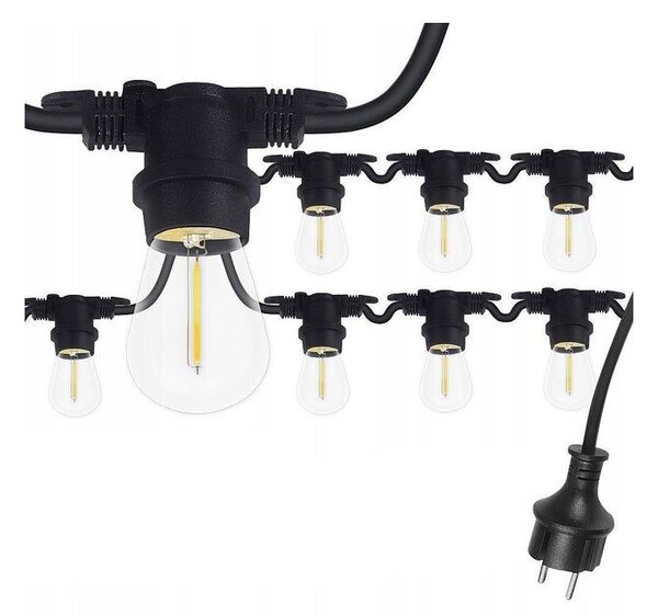 Ghirlanda LED, interior/exterior, pentru 20 becuri, lungime 20 m, IP44, soclu E27