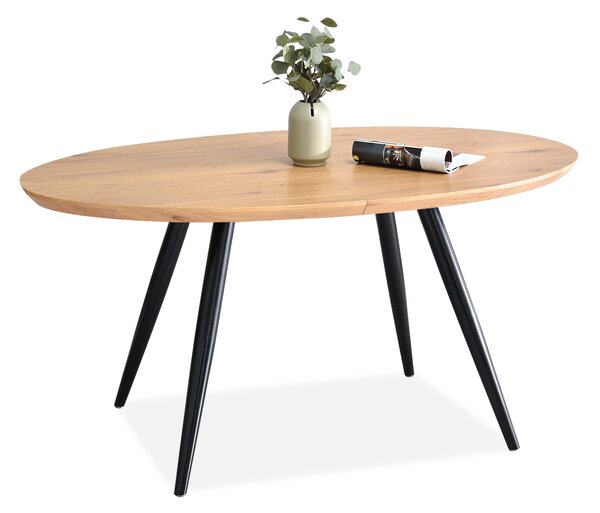 Masă de sufragerie Lisbon (stejar + negru). Promo -16%. 1111752