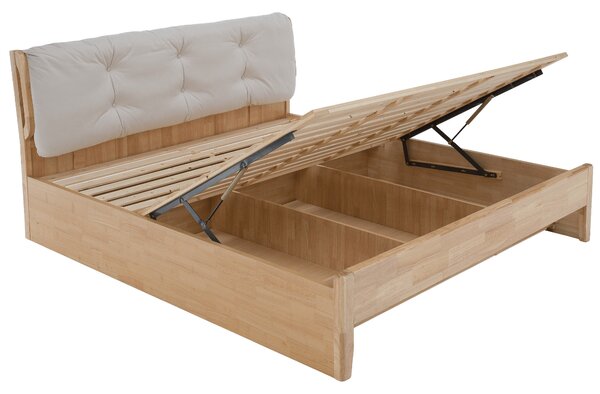 Pat matrimonial 160 cm Fresas (natural) (cu somieră) (cu sp. depozitare). 1116339