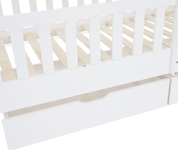 Pat etajat pentru copii 90 cm Virtuoso (alb) (cu somieră) (cu sp. depozitare). 1116555