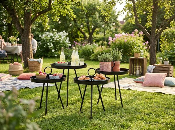 Masuta de gradina SIRVON metalica 50x70 cm, neagra