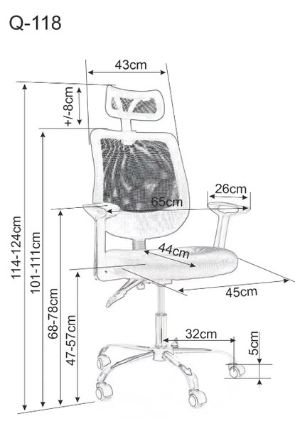 Scaun de birou negru FLEXISEAT Q-118RC