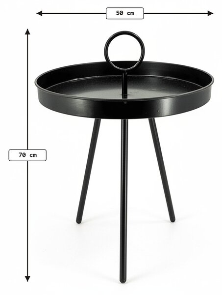 Masuta de gradina SIRVON metalica 50x70 cm, neagra