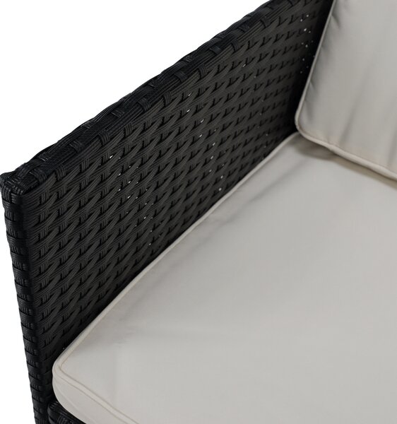 Set mobilier ratan de grădină Milford (negru + crem + natural). 1119461