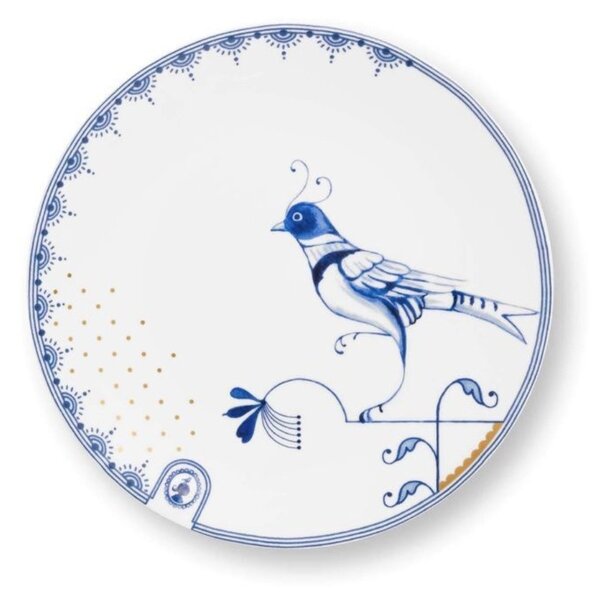 Farfurie din porțelan, Pip Studio, White, 18 cm, colecția Pip & The Blue Bird