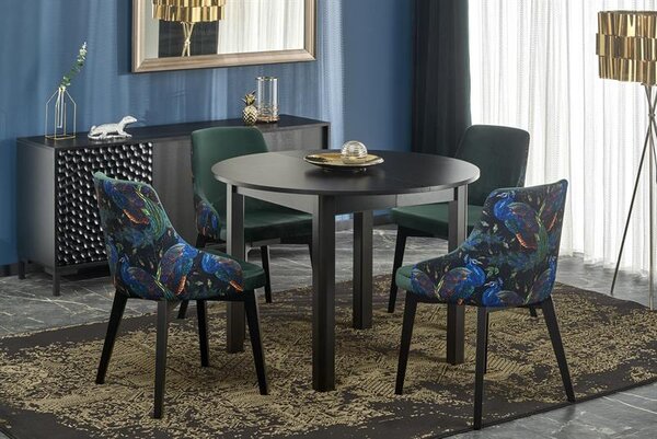 Masă de sufragerie extensibilă 102-142 cm Ralllon (negru) (pentru 4 6 persoane). 1049299