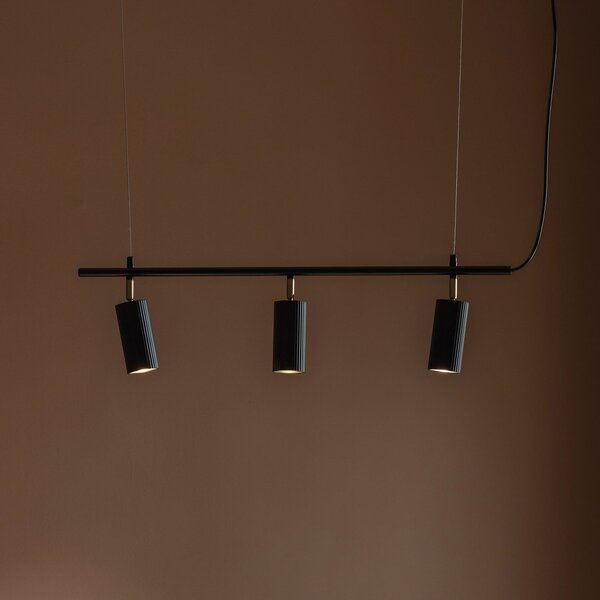 Globen Lighting Lampă suspendată Hubble 3, negru, lungime 75 cm, 3 becuri, reglabil, Negru, Camera de zi / sufragerie, Aluminiu, Scandinavă
