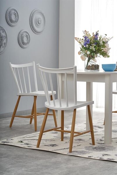 Masă de sufragerie extensibilă 102-142 cm Ralllon (alb) (pentru 4 6 persoane). 1048880