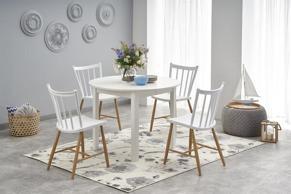 Masă de sufragerie extensibilă 102-142 cm Ralllon (alb) (pentru 4 6 persoane). 1048880
