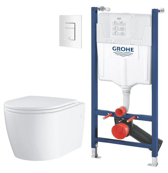Set vas WC cu capac soft-close Grohe Start 103848SH00, cadru încastrat Grohe Solido 38971000, 38732SH0