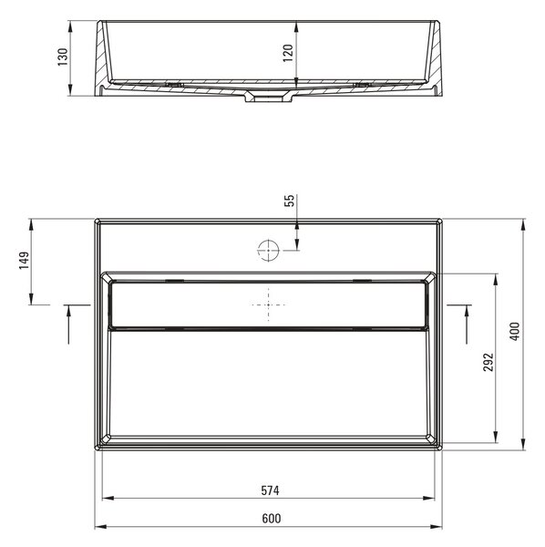 Deante Correo lavoar 60x40 cm dreptunghiular de blat alb mat CQR_AU6M