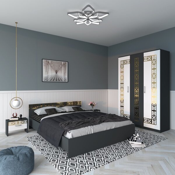 Dormitor Eva Gri 180x200