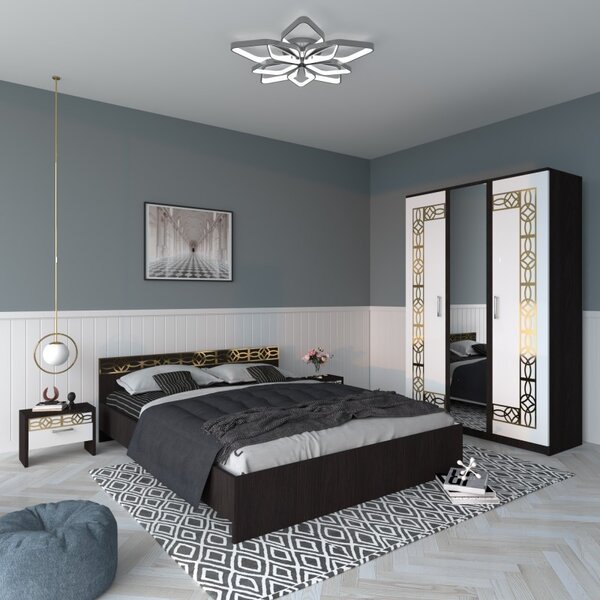 Dormitor Eva Wenge Cu Oglinda 180x200