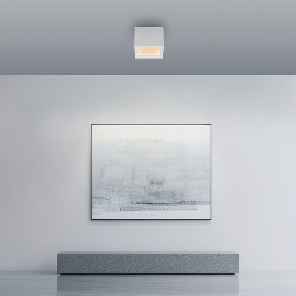 PURE Plafonieră LED Manhatten, alb zăpadă, 1 bec, CCT, reglabil, Alb, Hol, Aluminiu, Modern