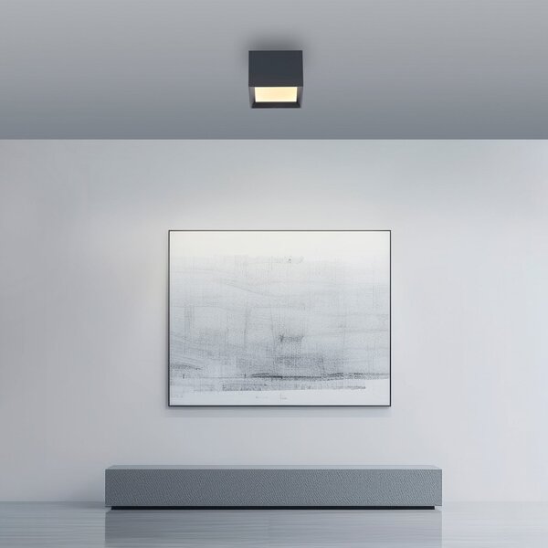 PURE Plafonieră LED Manhatten, gri mistic, 1 bec, CCT, reglabil, Gri, Hol, Aluminiu, Modern
