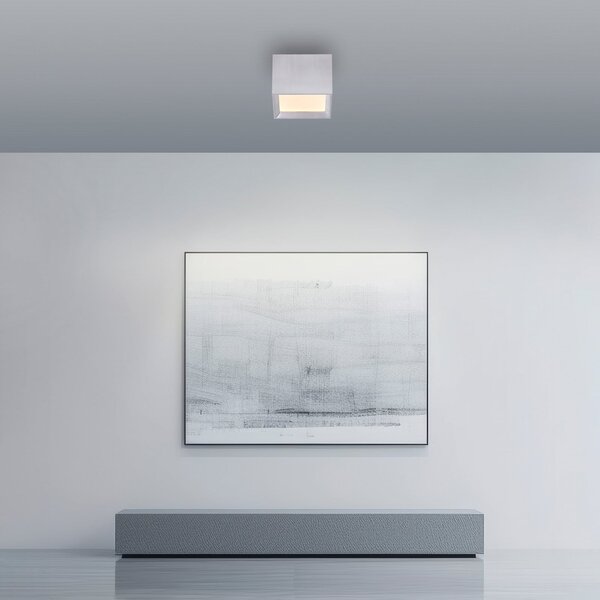 PURE Plafonieră LED Manhatten, culoare piatră, cu 1 bec, CCT, reglabil, Gri, Hol, Aluminiu, Modern