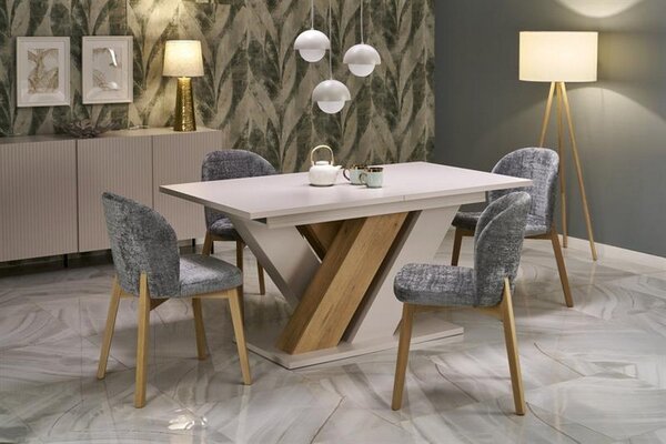 Masa extensibila BRANDON, casmir/stejar, PAL laminat, 160/200x90x77 cm