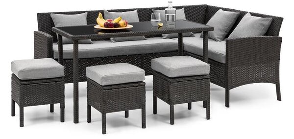 Blumfeldt Titania Dining Lounge, set de grădină, negru / gri deschis
