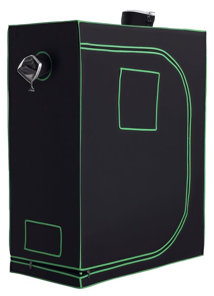 Outsunny Cort Hidroponic pentru Cultivare din Oxford 600D cu 3 Prize de Aer Reglabile și Fereastră, 120x60x150 cm, Negru | Aosom Romania