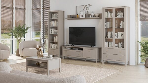 Polita perete living KLEO, taupe, PAL laminat, 160x20x21 cm