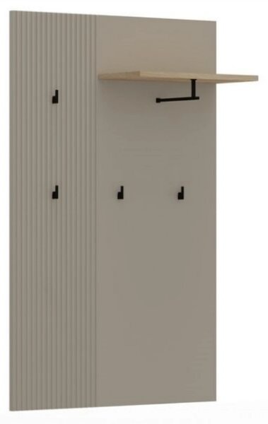 Cuier de perete hol DOMINICA, grej/stejar, PAL laminat, 85x26x133 cm