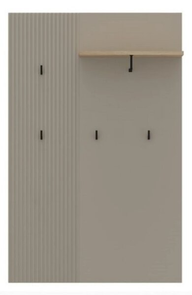 Cuier de perete hol DOMINICA, grej/stejar, PAL laminat, 85x26x133 cm