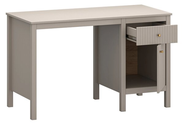 Birou cu picioare KLEO, taupe, PAL laminat, 120x56x75 cm