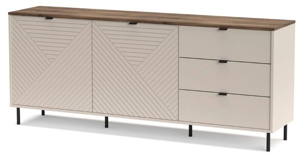 Comoda moderna living EVO, casmir/stejar, PAL laminat, 183x40x75 cm