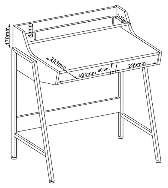 Birou B168, stejar/maro, 77x48x89 cm