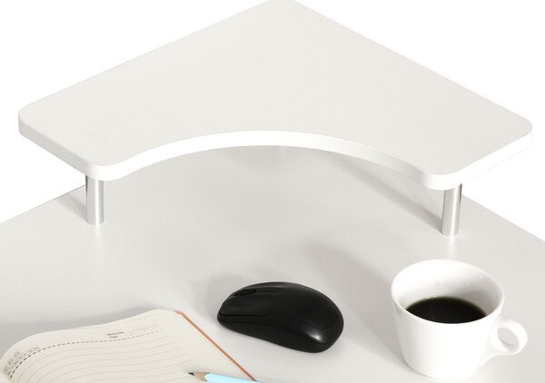 HOMCOM Birou PC din PAL și Oțel Alb cu Tastatură și Raft Monitor, Spațiu Generos de Lucru, 2 Sertare, Design Modern, 120x55x85 cm | Aosom Romania