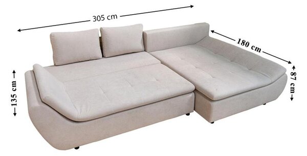 Colțar Extensibil Relax Bej deschis - Vega 03 Dreapta