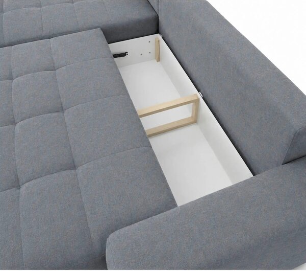 Coltar de living extensibil ADRIA, universal, stofa catifelata gri - M
