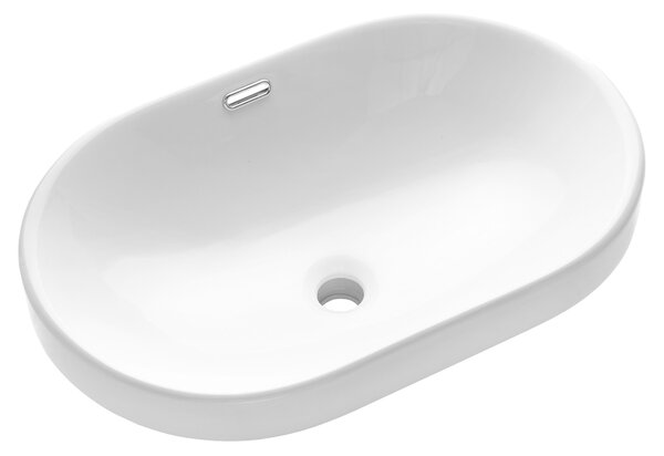 Invena Egina lavoar 60x40 cm ovale încastrat alb luciu CE-52-060