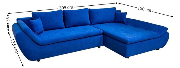 Colțar Extensibil Relax Albastru - Vega 38 Dreapta