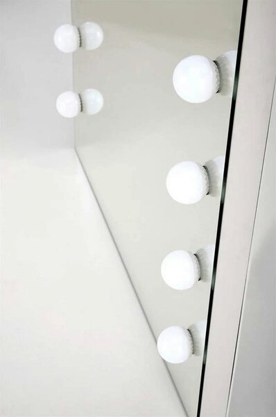 Oglinda PEARL, argintiu, cu iluminare LED, 87x170 cm
