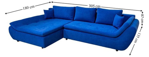 Colțar Extensibil Relax Albastru - Vega 38 Stânga