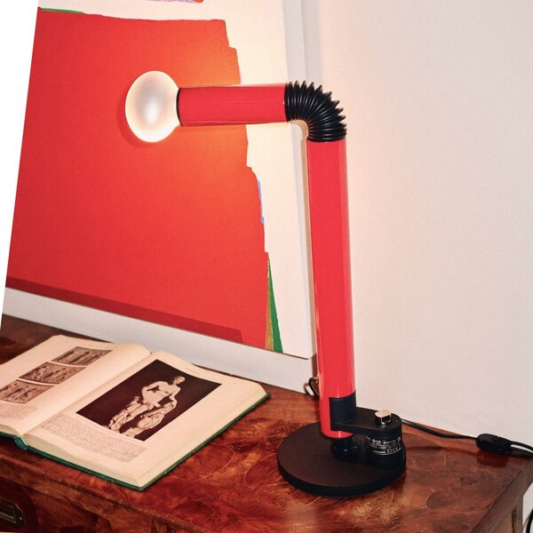 Stilnovo Lampa de masă Periscopio, roșie, înălțime 68 cm, metal, Roșu, Camera de zi / sufragerie, Metal, Design