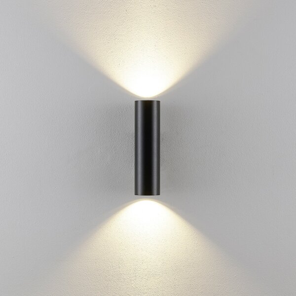 Deko-Light Aplică de perete CAN, negru, 2 becuri, înălțime 22 cm, metal, GU10, reglabil, Negru, Camera de zi / sufragerie, Aluminiu