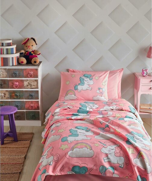 Cuvertura pat UNICORNIO, multicolor, bumbac, 160x235 cm