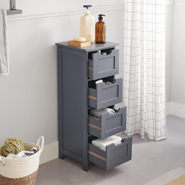 Dulap de baie cu sertare Songmics Gri 30x30x82 cm